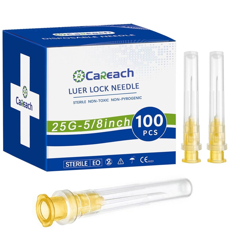 Careach 100pcs 25 Gauge 5/8inch Needles for Scientific Labs, Measuring and Refilling Inks - Image 1